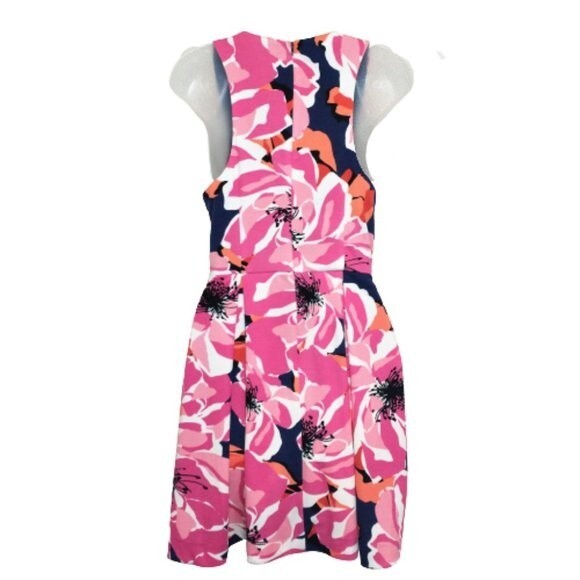 Trina Turk Marcia Fit and Flare Dress Size 8 Floral Pockets Colorful Girly - Picture 5 of 8